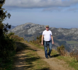 Bill on the way to the Villa TV mast Bill on the way to the Villa TV mast